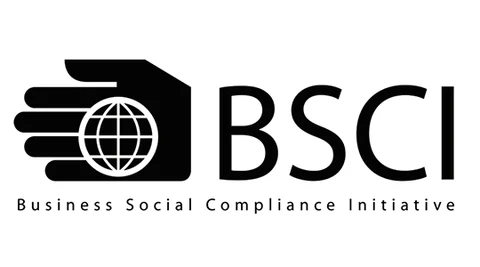 Logo BSCI con una mano y una bola del mundo encima
